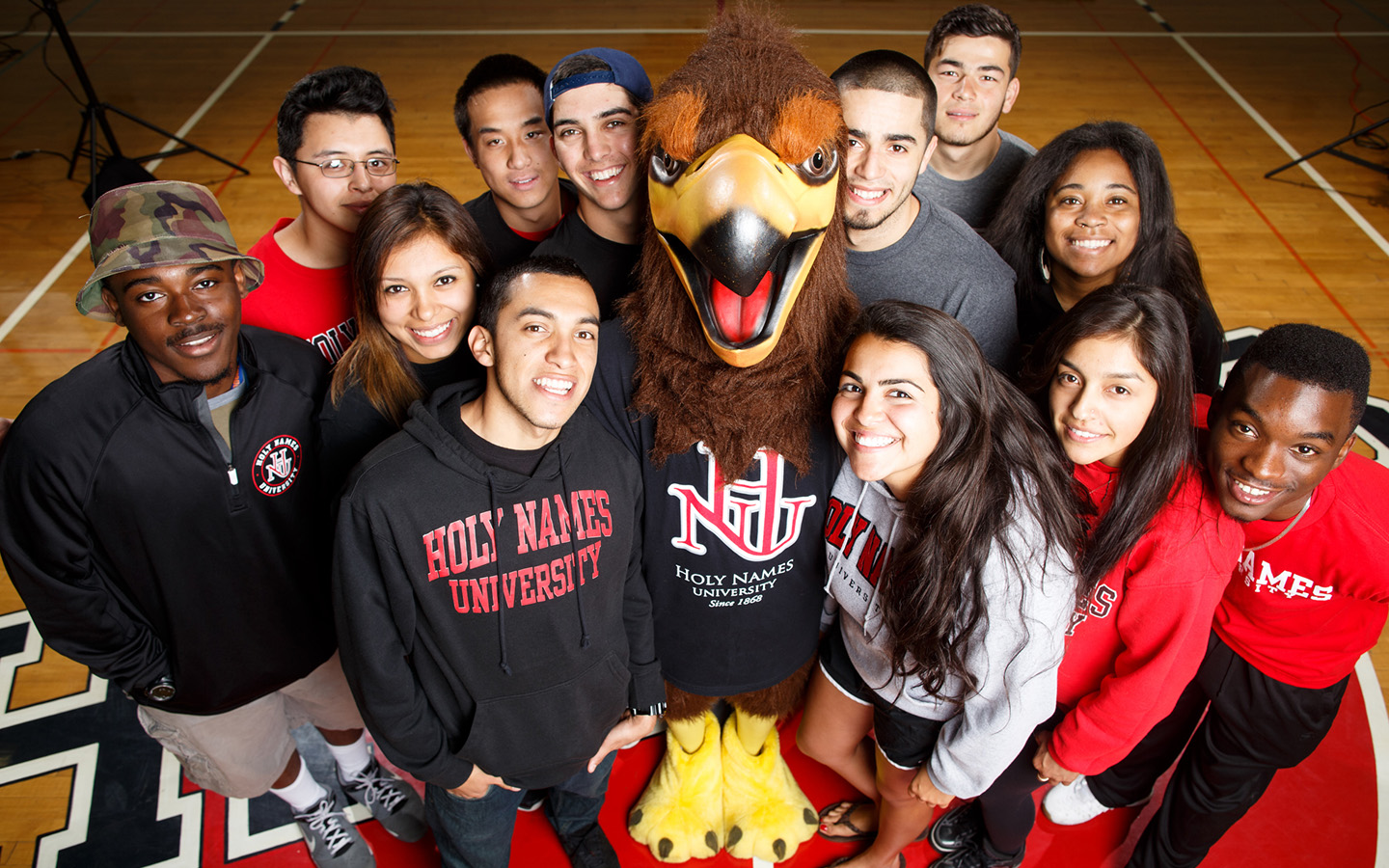 Students with Mascot